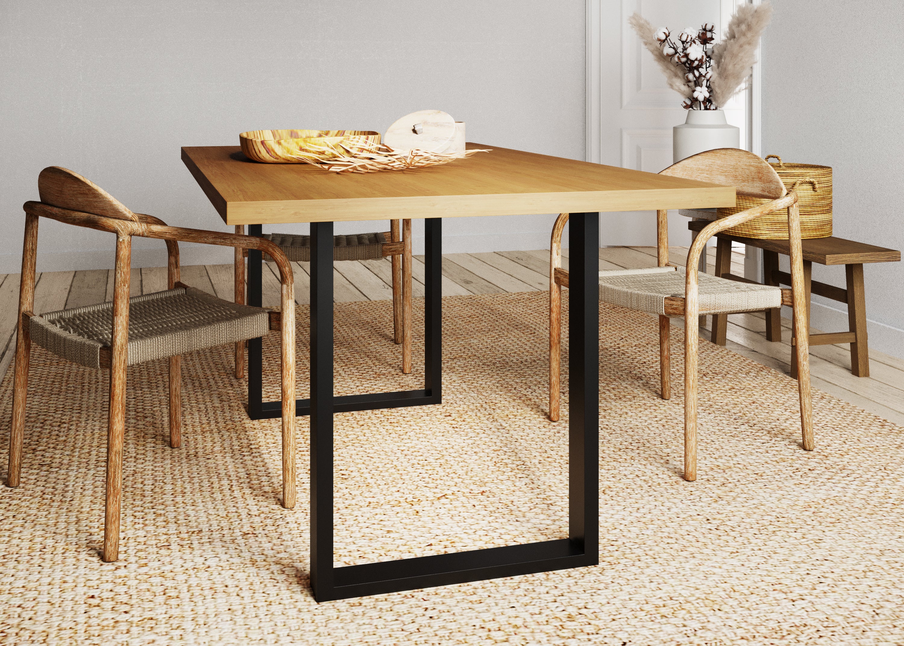 Soorten eettafel poten: Kruispoot, U poot, H poot