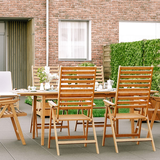 Inklapbare set van 2 Tuinstoelen Verstelbaar Hard Hout FSC keurmerk