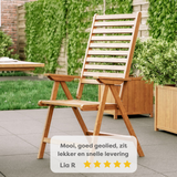Inklapbare set van 2 Tuinstoelen Verstelbaar Hard Hout FSC keurmerk