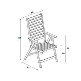 Inklapbare set van 2 Tuinstoelen Verstelbaar Hard Hout FSC keurmerk