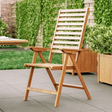 Inklapbare set van 2 Tuinstoelen Verstelbaar Hard Hout FSC keurmerk