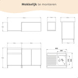 Small Kitchen 140cm - Anthracite &amp; Oak