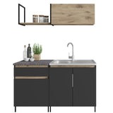 Small Kitchen 140cm - Anthracite &amp; Oak