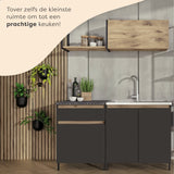 Small Kitchen 140cm - Anthracite &amp; Oak