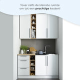 Kleine keuken 140 cm - Wit Eiken - Modern