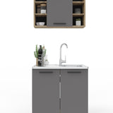 Kleine Keuken 80 cm - Antraciet & Eiken