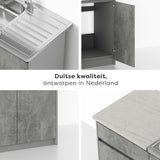 Kleine keuken 140 cm - Betonlook