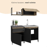Small Kitchen 140cm - Anthracite &amp; Oak