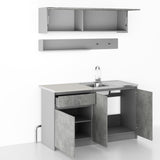 Kleine keuken 140 cm - Betonlook