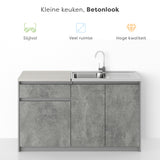 Kleine keuken 140 cm - Betonlook