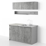 Kleine keuken 140 cm - Betonlook