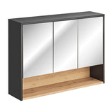 Mirror Cabinet Bathroom Gray Oak 100 cm