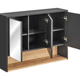 Mirror Cabinet Bathroom Gray Oak 100 cm